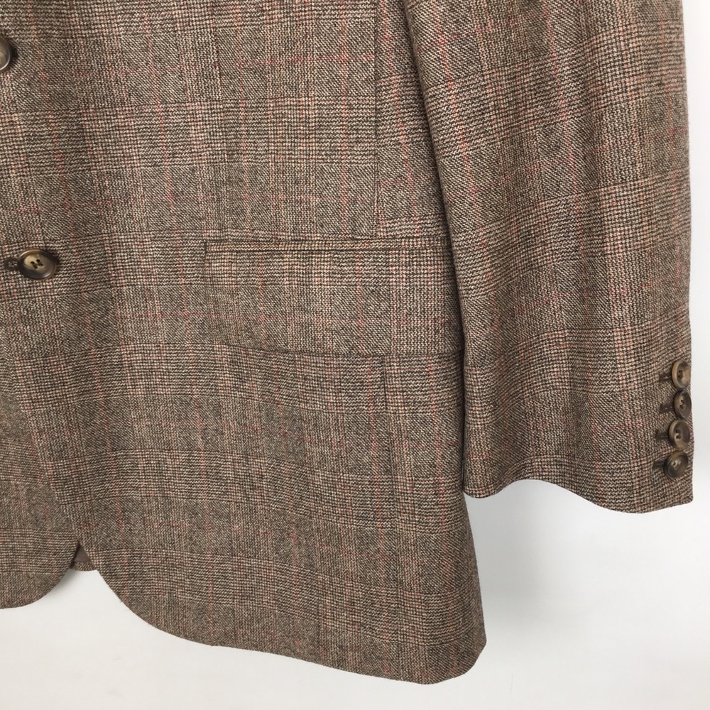 Ermenegildo Zegna Tweed Wool 3-Button Blazer Tan Men’s Size 50 Sports Coat - Picture 4 of 14